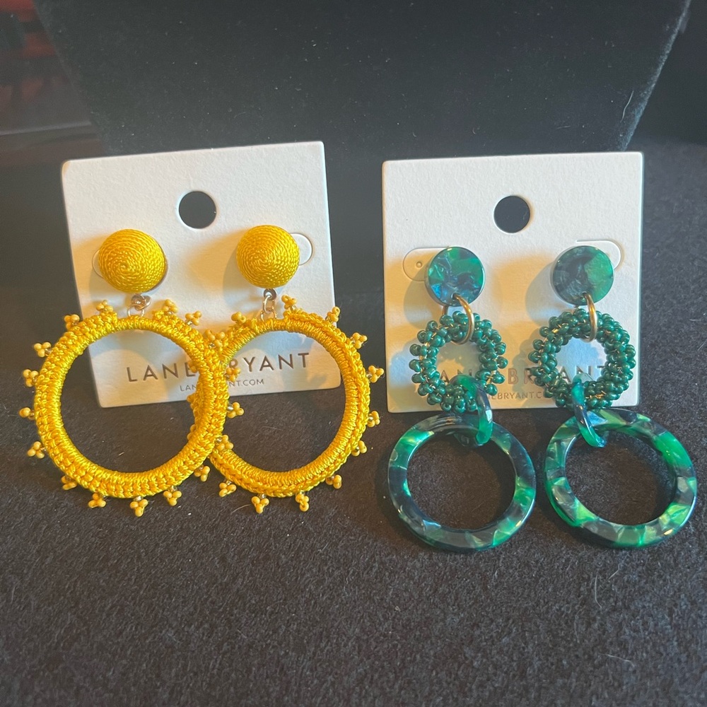 Lane Bryant Earrings!  (Costume Jewelry) Two Pair